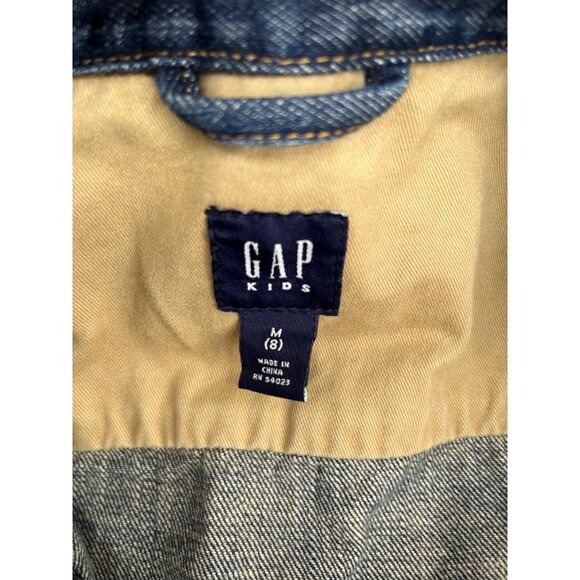 SIZE 8 Gap Kids Boys Girls Snap Front Denim Trucker Jacket - Picture 3 of 8